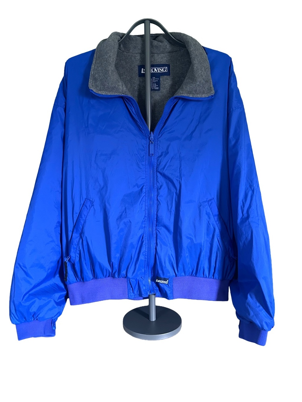 L.A. Loving 90’s Royal Blue Bomber Jacket with Gray Fleece Collar